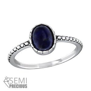 Sterling Silver Sodalite Semi Precious Gemstone Ring